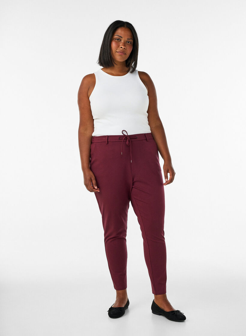 Cropped Maddison bukser, R&oslash;d, Model image number 0