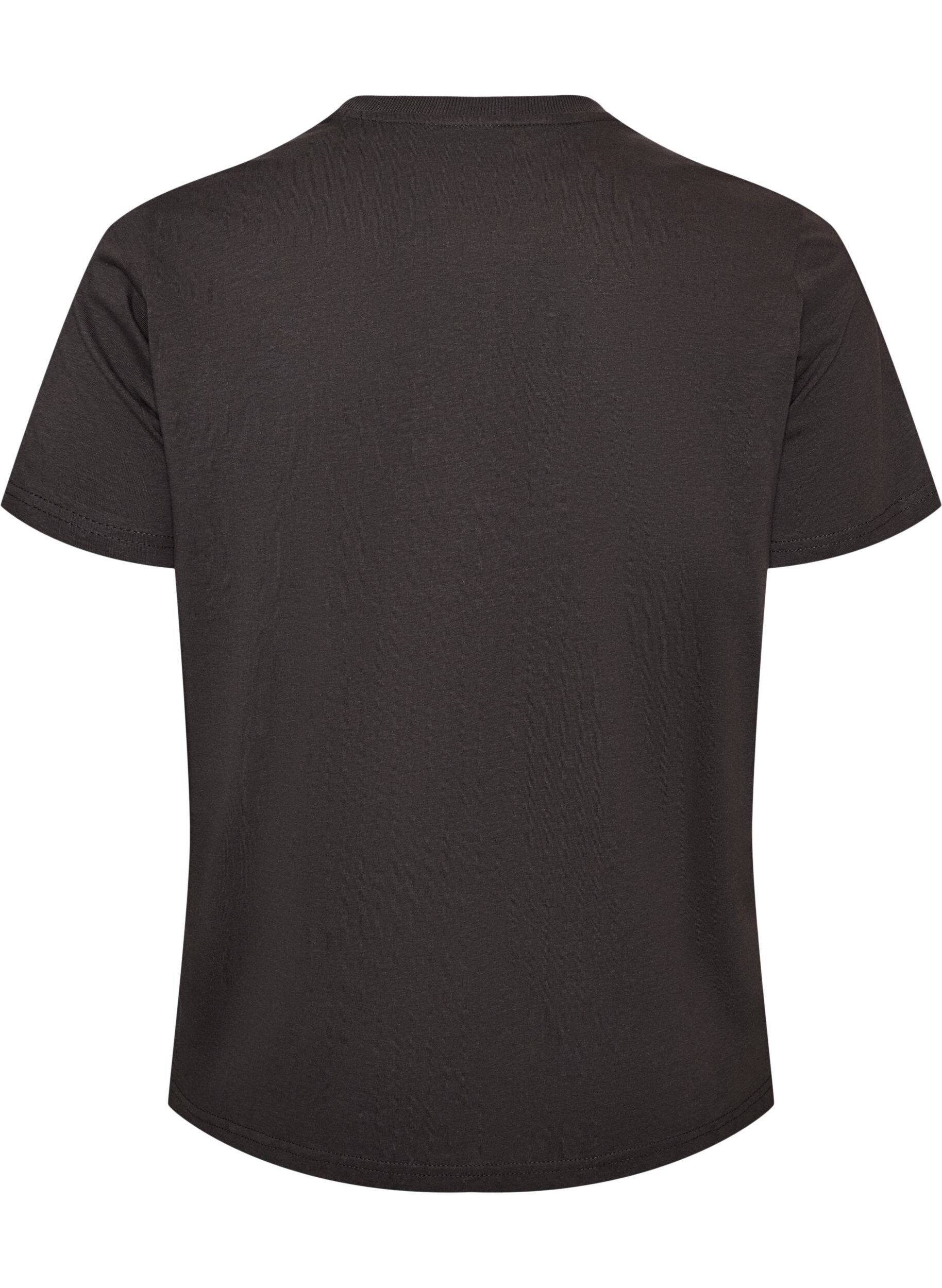 ZizziT-shirt i bomuld med frontmotiv, Gr&aring;, Packshot image number 1