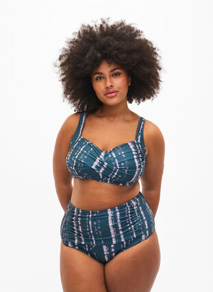 Ekstra højtaljet bikini underdel med print, Tie Dye AOP, Model image number 0