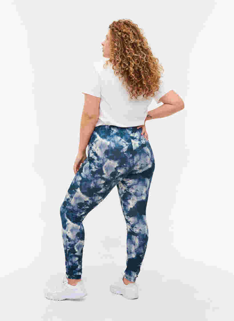 Lange leggings med print, Blue Cloud AOP, Model image number 1