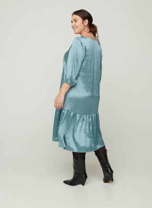 Shiny kjole med v-udskæring, North Atlantic Shine, Model image number 0