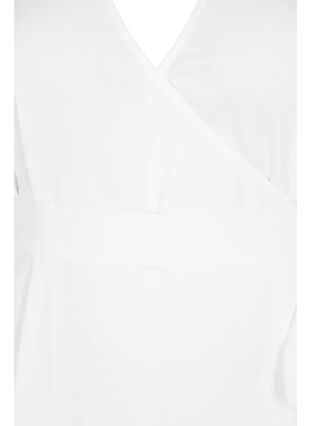 Wrap kjole med lange ærmer, Bright White, Packshot image number 2