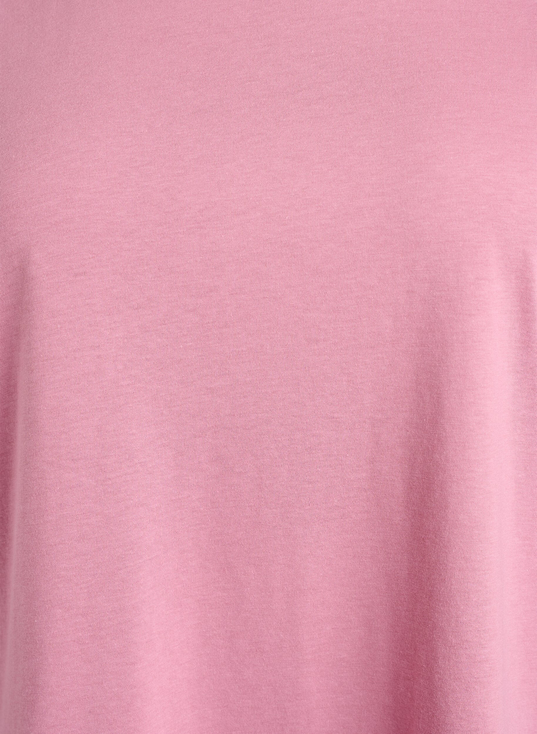 Zizzi Kort&aelig;rmet t-shirt i bomuldsblanding, Lyser&oslash;d, Packshot image number 2