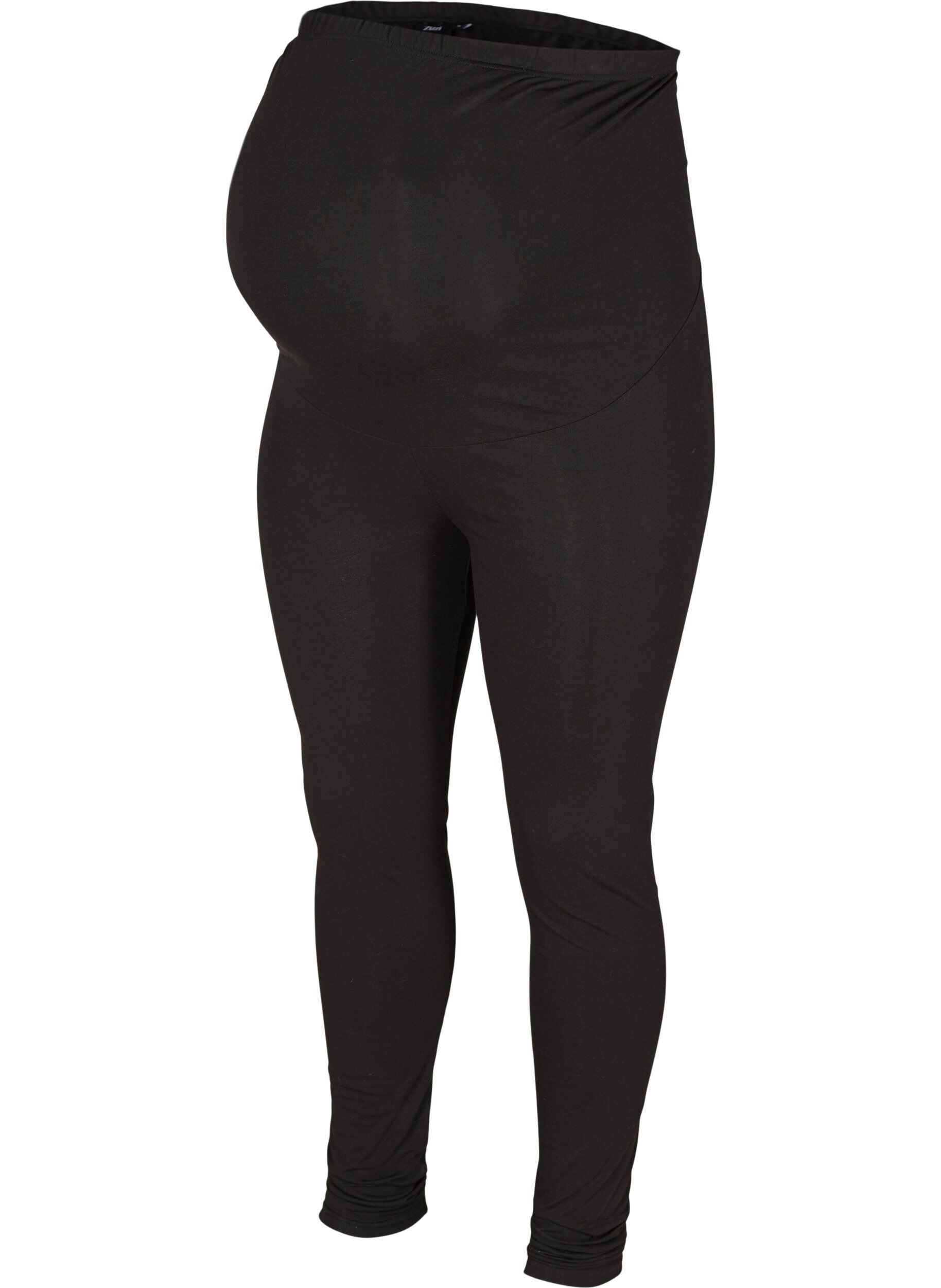 ZizziGraviditets leggings i bomuld, Black, Packshot image number 0
