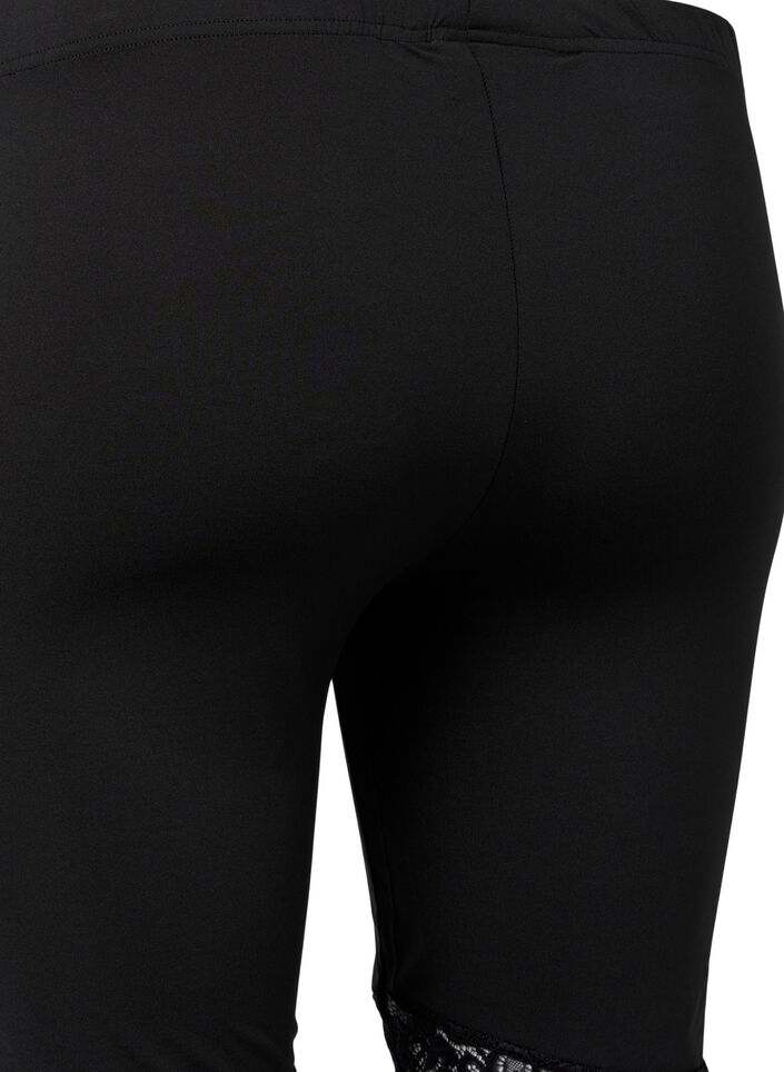 2-pak cykelshorts med blondekant, Black / Black, Packshot image number 2