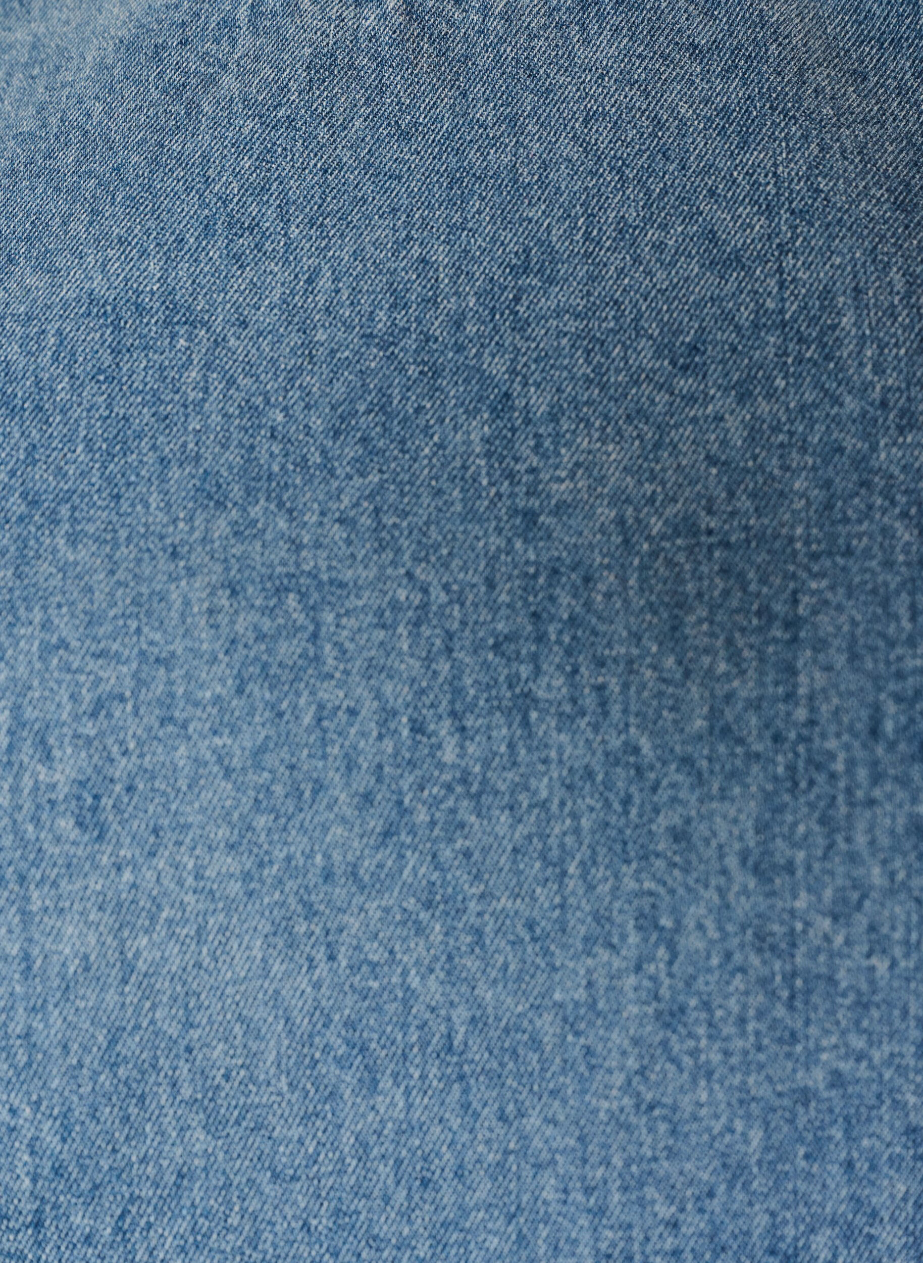 Zizzi Kort&aelig;rmet denimbluse med broderie anglaise, Bl&aring;, Packshot image number 2