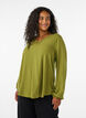 Viskosebluse med V-hals og lange &aelig;rmer, Gr&oslash;n, Model image number 0