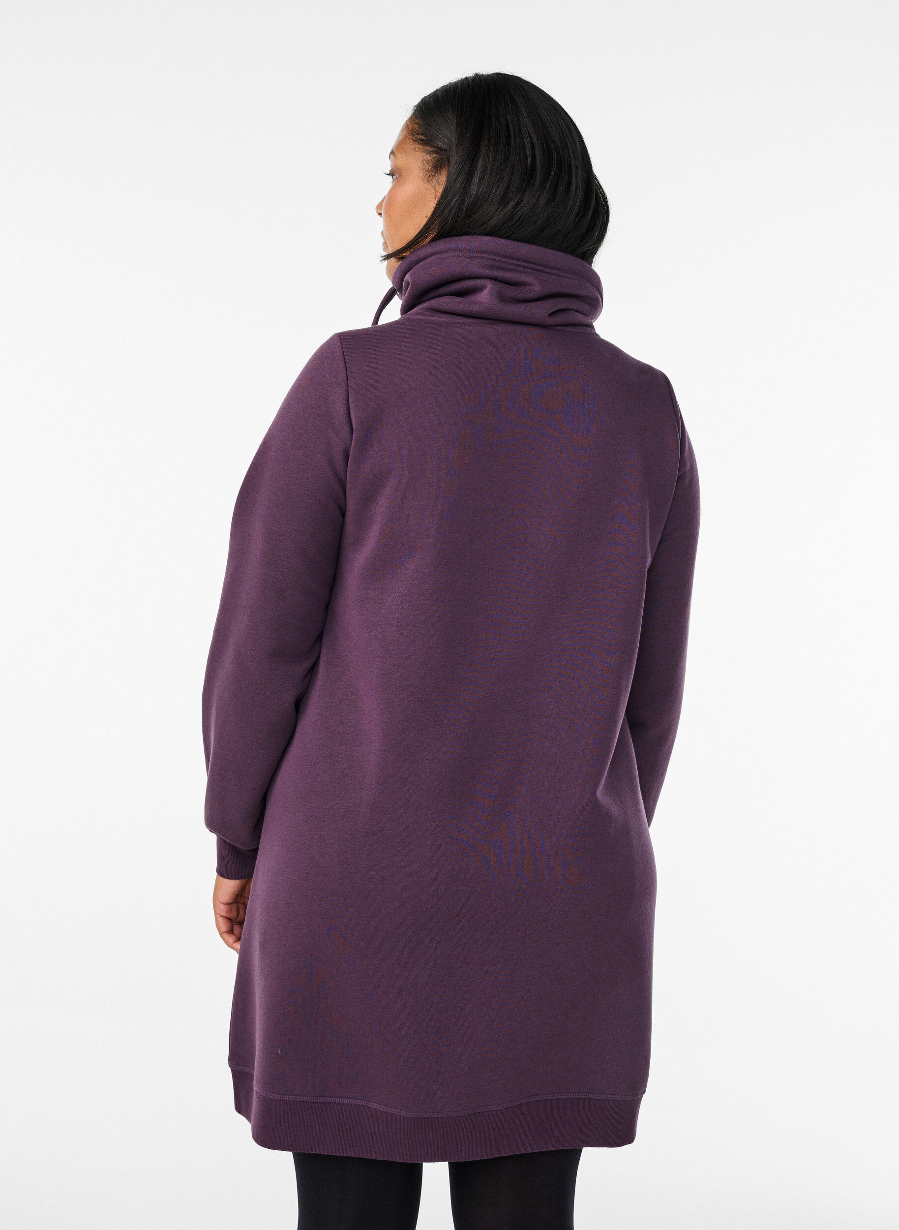 ZizziKort sweatkjole med h&oslash;j krave og lommer, Lilla, Model image number 2
