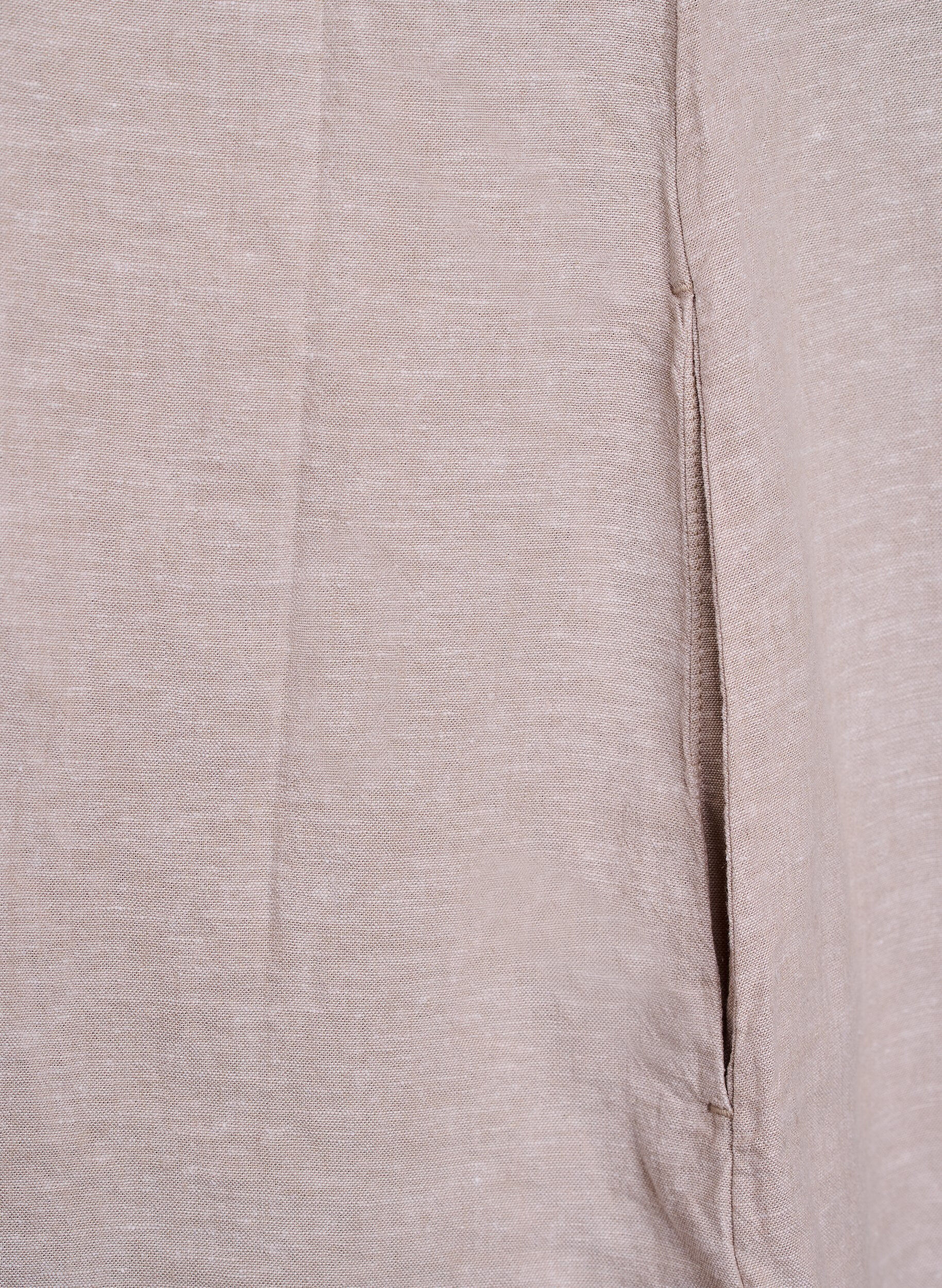 ZizziTunika i h&oslash;r og viskose med A-facon, Beige, Packshot image number 4