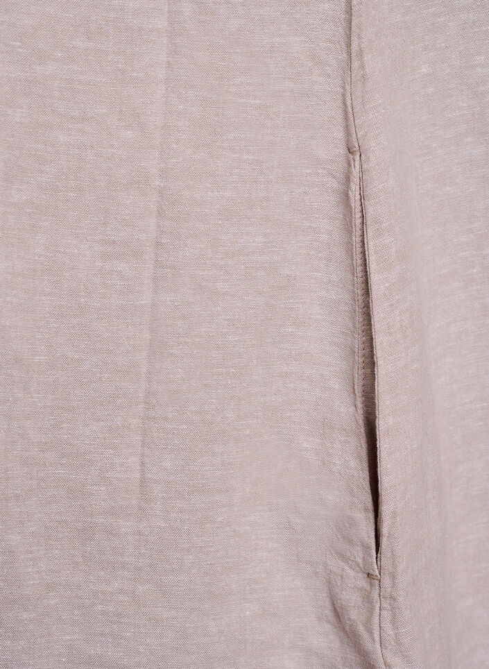 Tunika i h&oslash;r og viskose med A-facon, Beige, Packshot image number 4