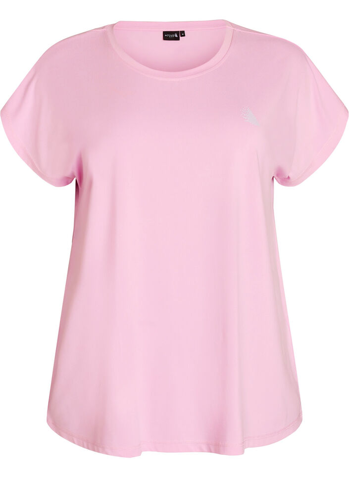 Ensfarvet tr&aelig;nings t-shirt, Lyser&oslash;d, Packshot image number 0