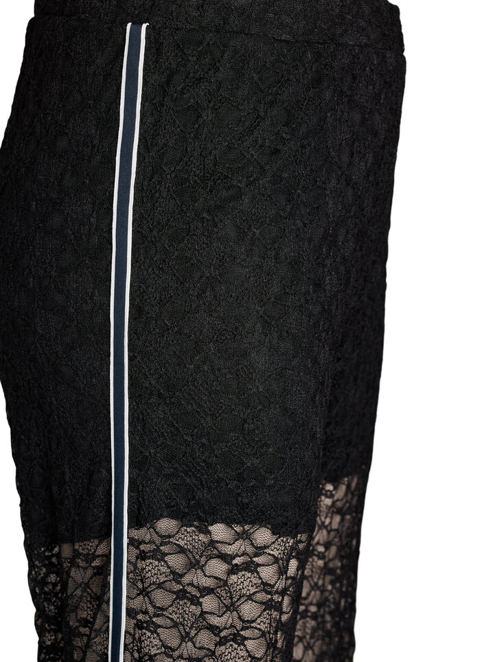 Transparente blondebukser med vide ben, Sort, Packshot image number 3