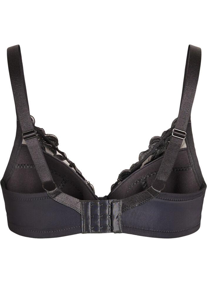 Vatteret bøjle bh med broderi, Sort, Packshot image number 1