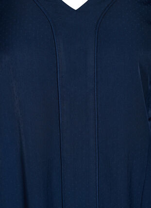 Langærmet tunika med smock, Navy Blazer, Packshot image number 2