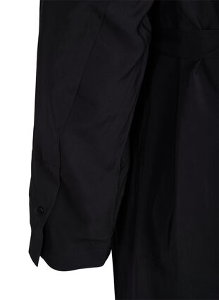 Viskose kjole med knapper og bælte, Black, Packshot image number 3