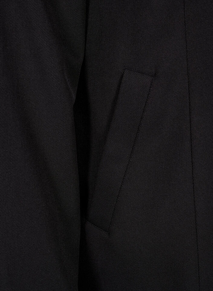 Forårsjakke med skjult knaplukning, Black, Packshot image number 3