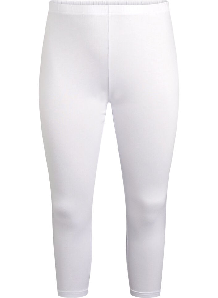 Basis 3/4 leggings i viskose, Hvid, Packshot image number 0