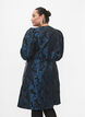 Wrapkjole i jacquard med 3/4 ærmer, Black Blue, Model image number 1