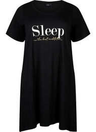 Kortærmet natkjole i økologisk bomuld , Black Sleep