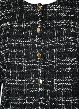 Boucle jakke med knapper, Black/White, Packshot image number 2