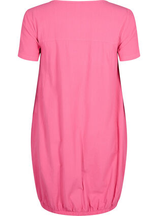 Kortærmet kjole i bomuld , Shocking Pink, Packshot image number 1