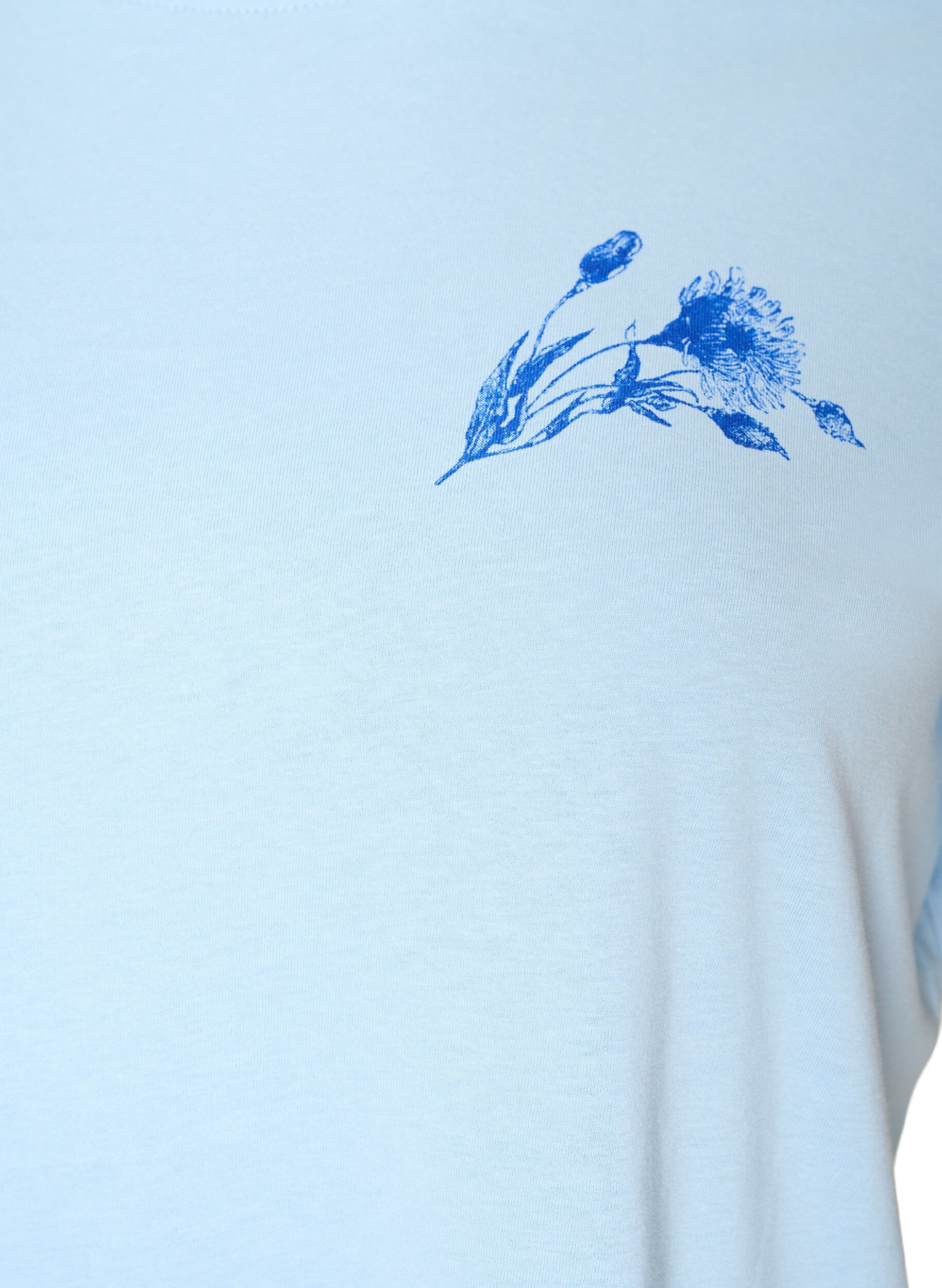ZizziT-shirt i bomuld med print, Bl&aring;, Packshot image number 2