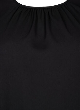Langærmet bluse med crochet detaljer, Black, Packshot image number 2