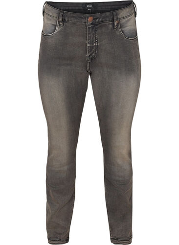 Slim fit Emily jeans med normal talje, Dark Grey Denim, Packshot image number 0