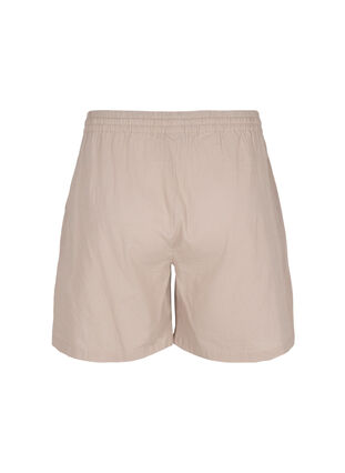 Løse shorts i bomuldsmix med hør, Simply Taupe, Packshot image number 1