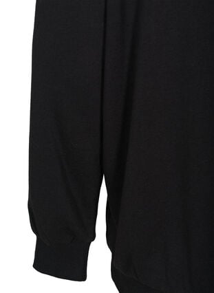 Sweatshirt med hætte og print, Black, Packshot image number 3