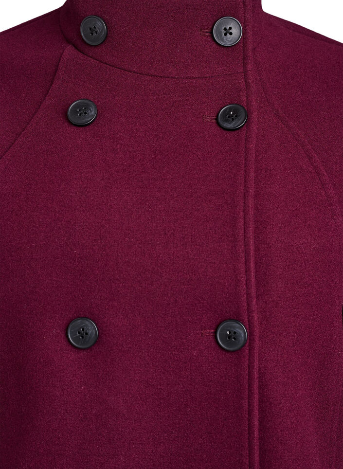 Kort frakke med A-facon, M&oslash;rk Bordeaux, Packshot image number 2