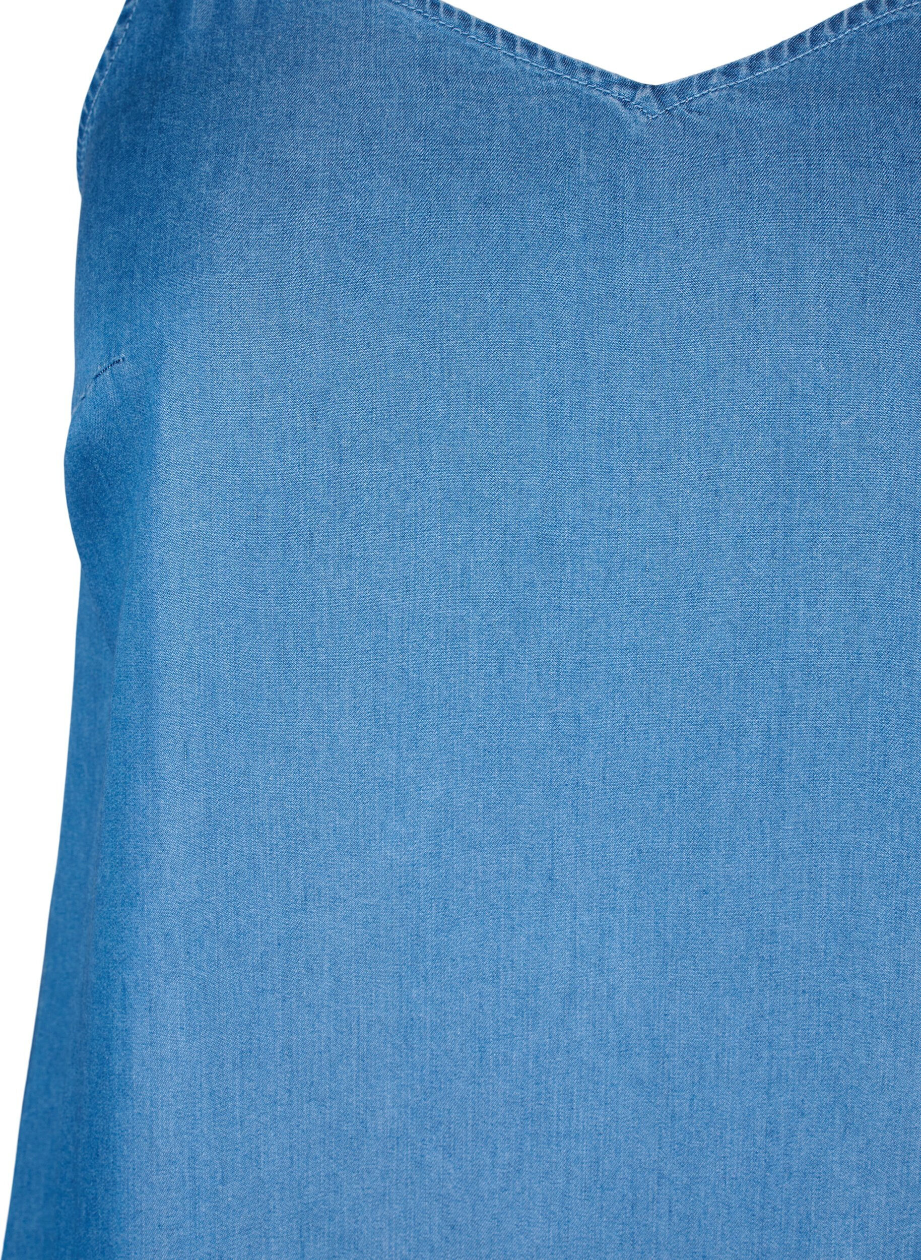 Zizzi Midi denimkjole med smalle stropper, Bl&aring;, Packshot image number 2