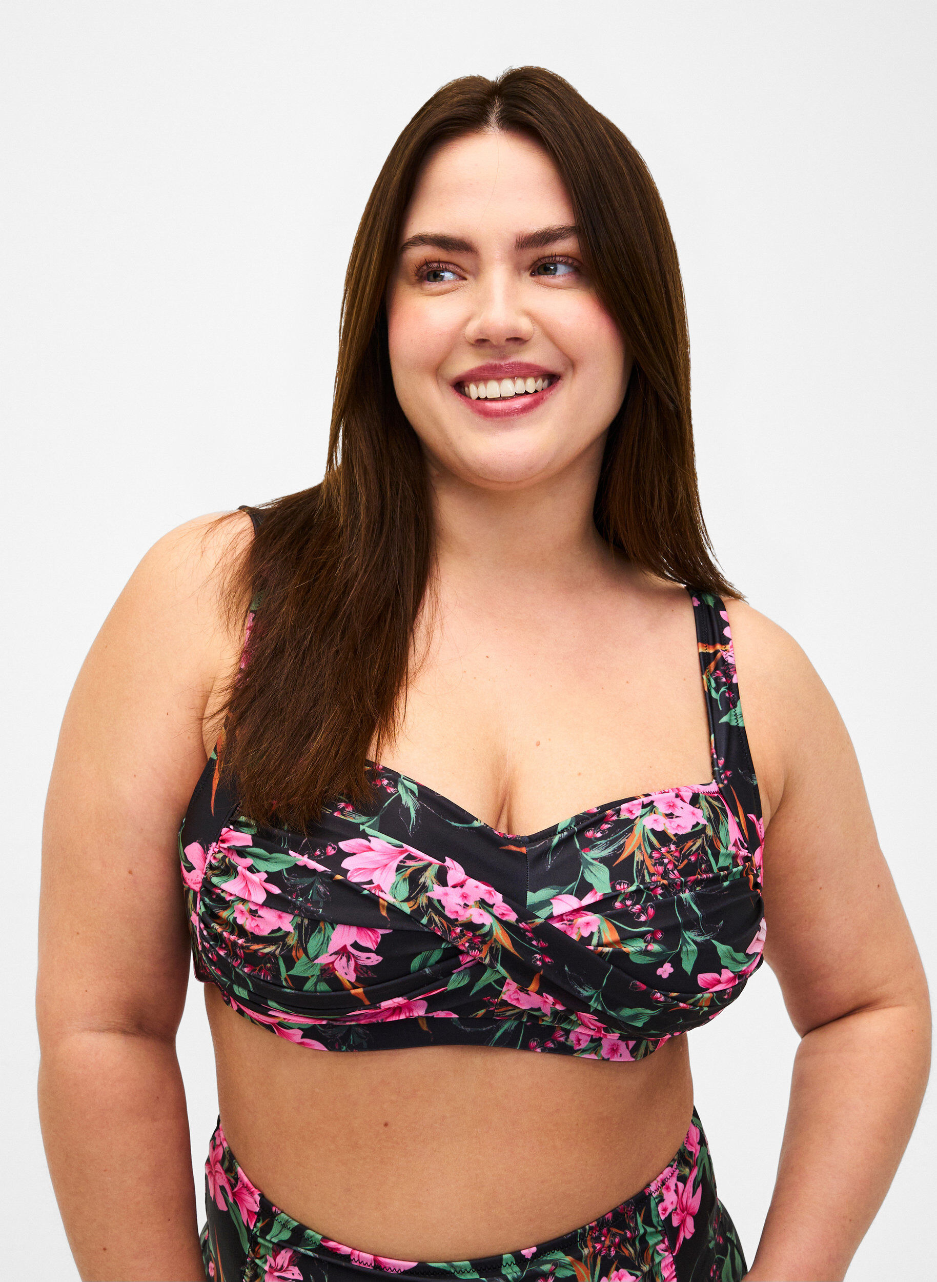 Zizzi Printet bikini overdel, Palm Leaf AOP, Model image number 2