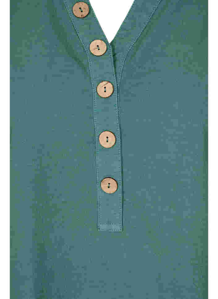 Ærmeløs bomuldstunika med knapper, Sea Pine, Packshot image number 2