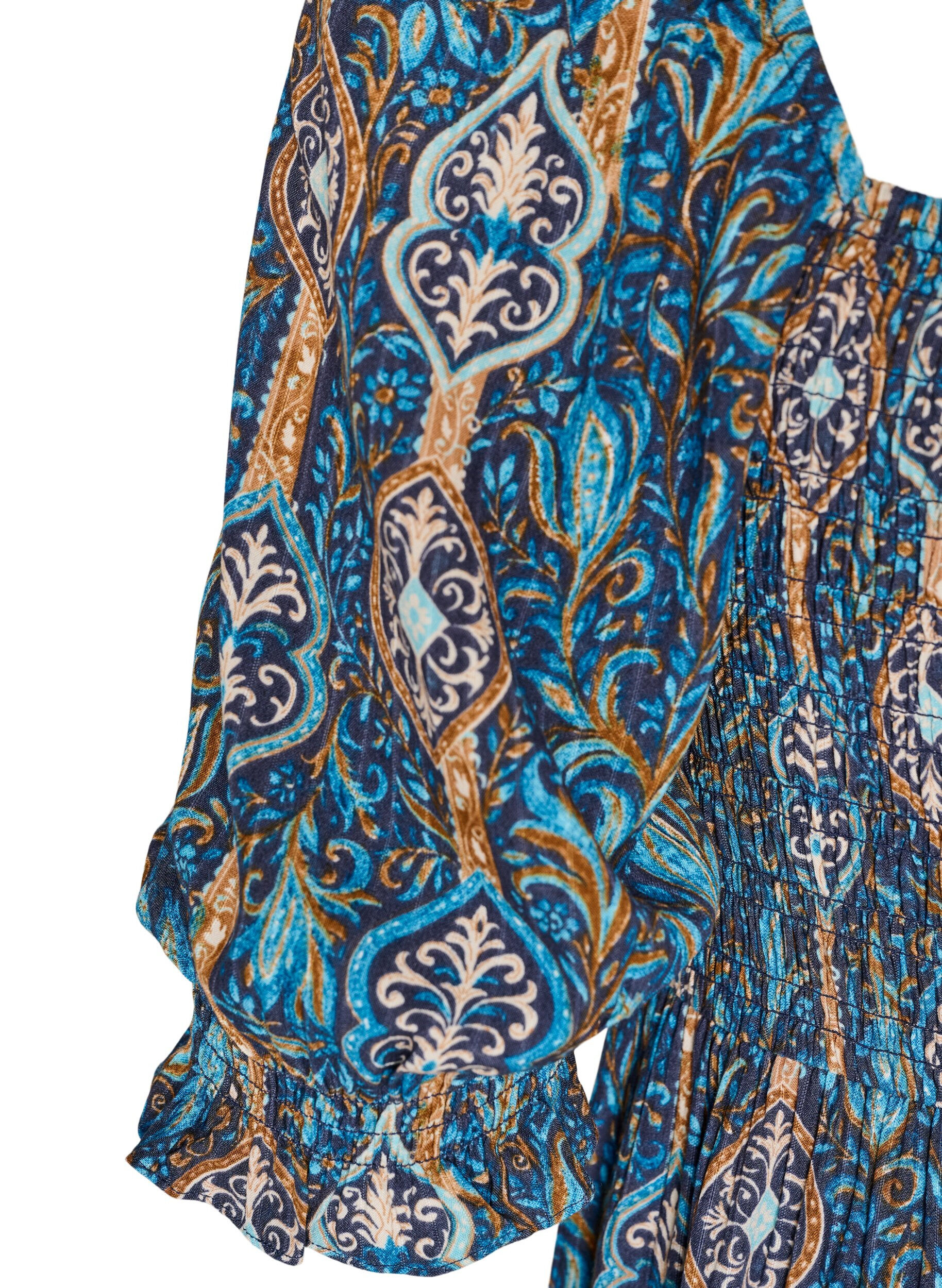 ZizziSommerkjole i viskose med paisleyprint, Bl&aring;, Packshot image number 3