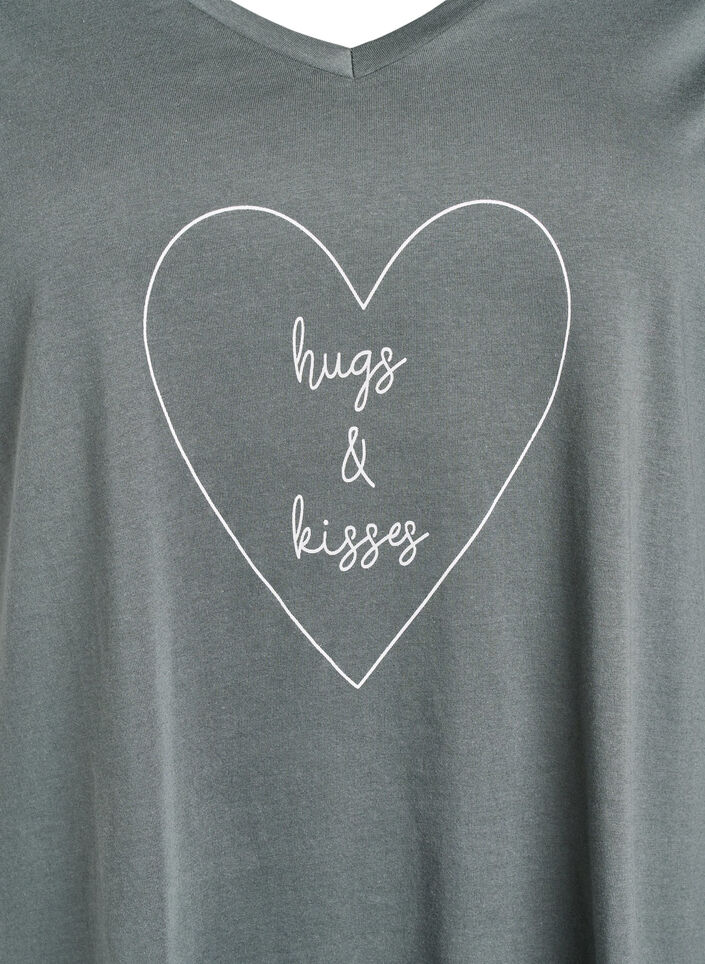 Natkjole i økologisk bomuld med v-hals , , Packshot image number 2