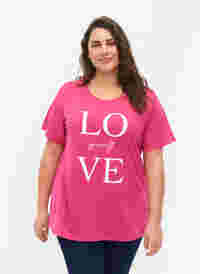 FLASH - T-shirt med motiv, Raspberry Rose, Model