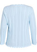 Cardigan med hulm&oslash;nster og b&oslash;lgede kanter, Bl&aring;, Packshot image number 1