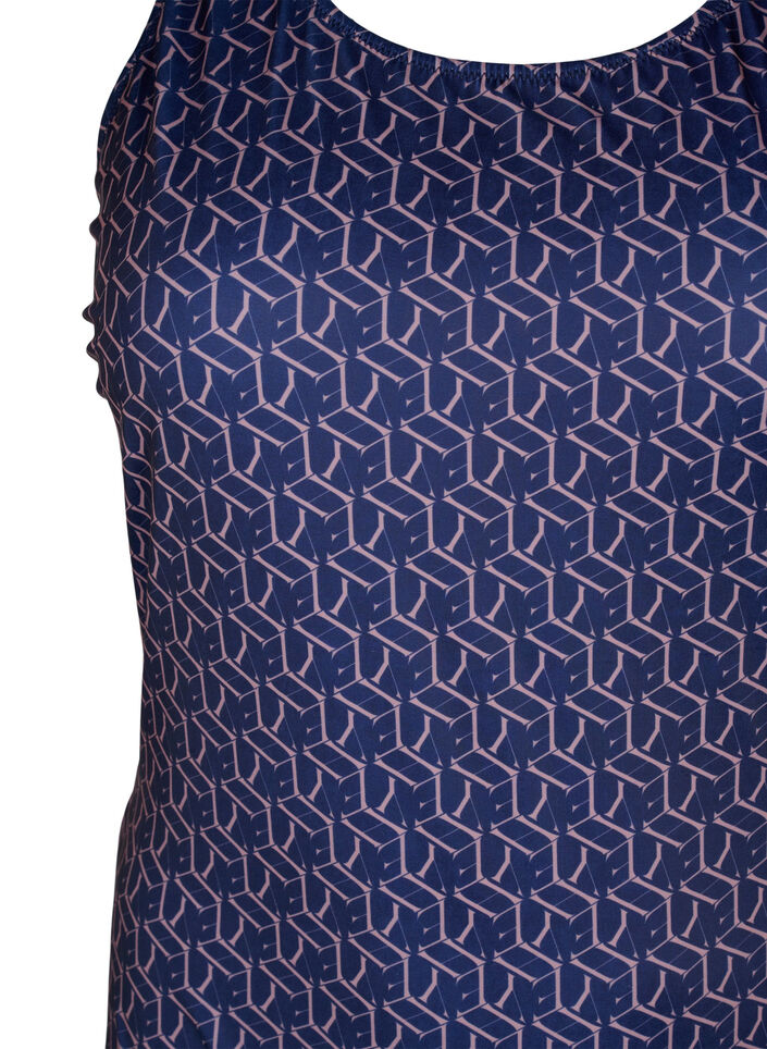 Badedragt med print og krydset ryg, Text Print, Packshot image number 2