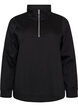 Sweatshirt med h&oslash;j krave og lynl&aring;s, Sort, Packshot image number 0
