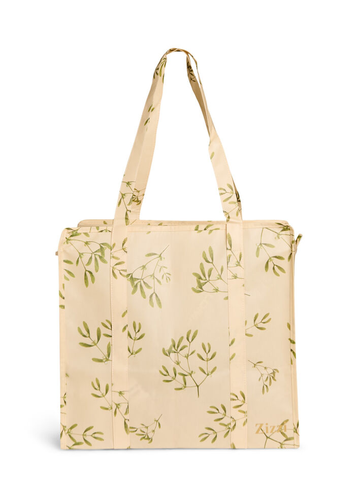 Shoppingbag med lynl&aring;s, Beige, Packshot image number 0
