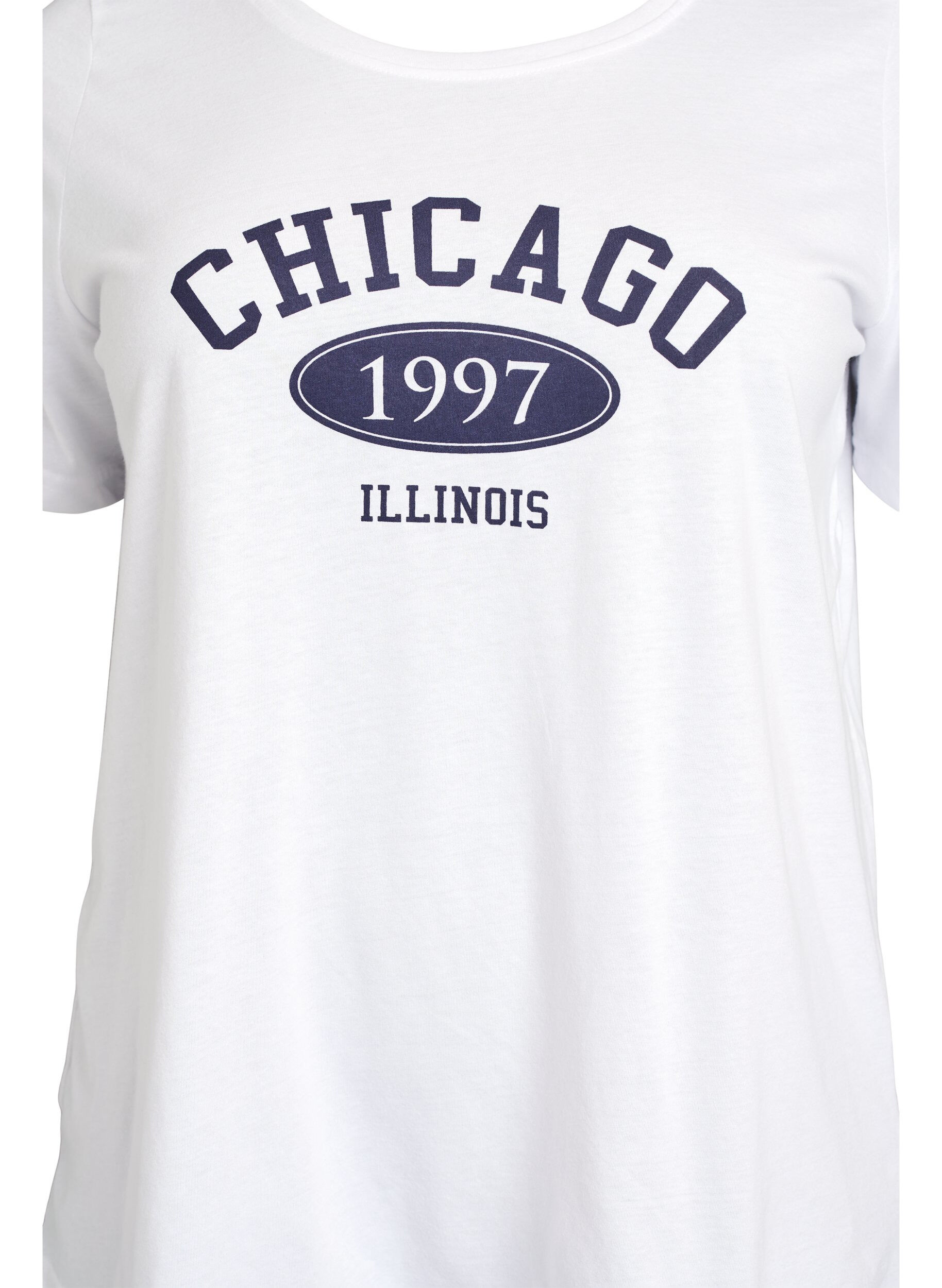 Zizzi FLASH - T-shirt med motiv, Hvid, Packshot image number 2