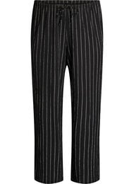 Bukser i let strukturkvalitet med brede ben, Sort