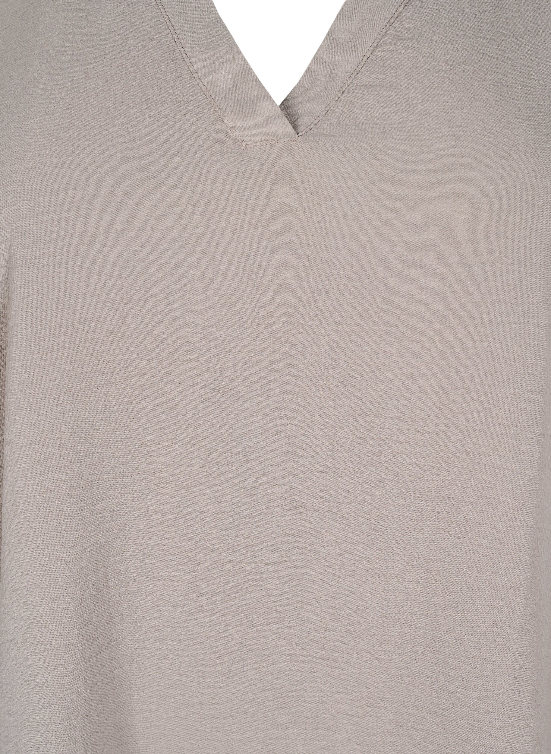 ZizziBluse med 3/4 &aelig;rmer, Beige, Packshot image number 2