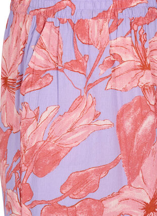 Løse culotte bukser i viskose med print, Lavender Flower, Packshot image number 2