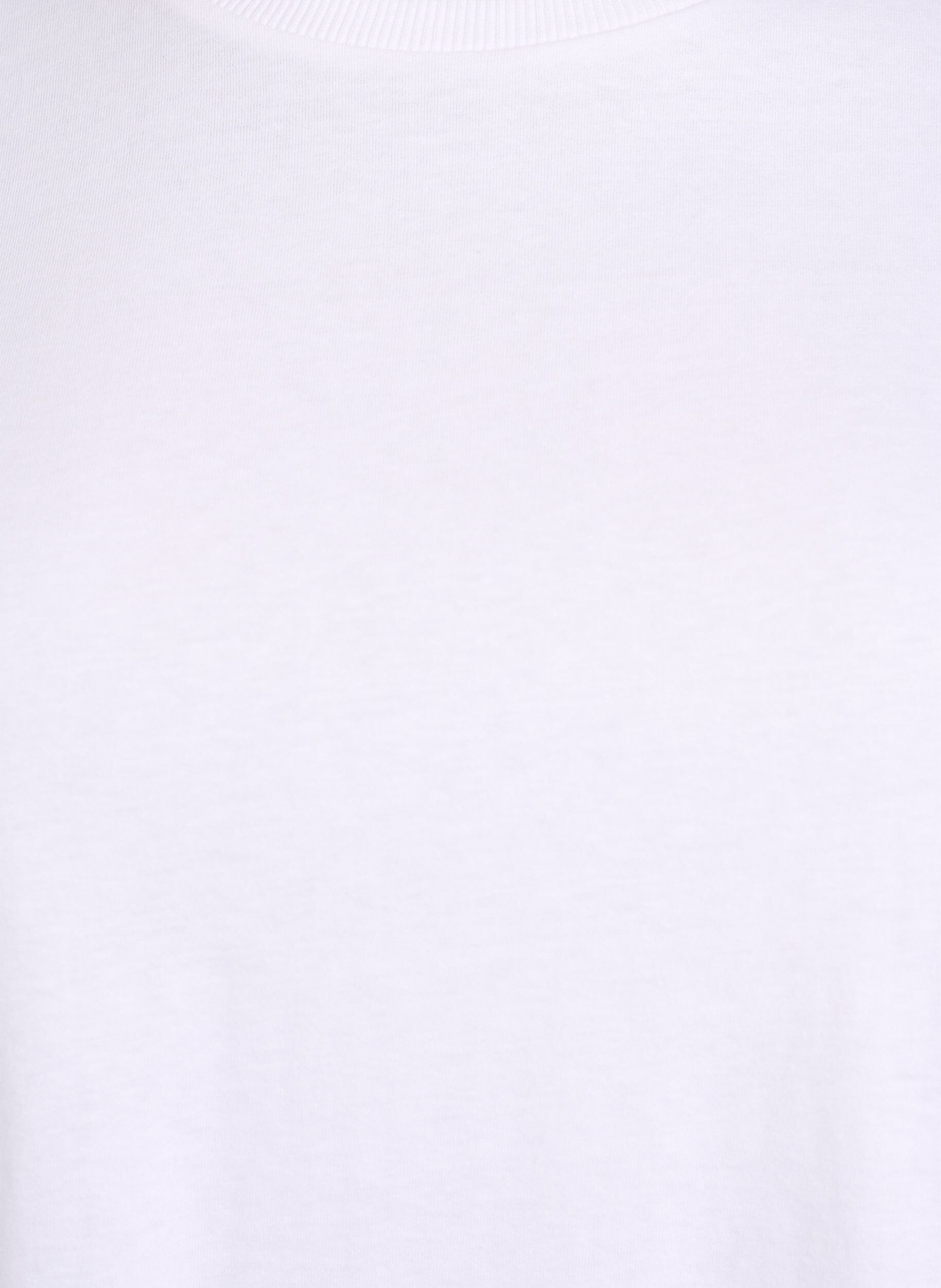 Zizzi Basic t-shirt i bomuld med skulderpuder, Hvid, Packshot image number 2