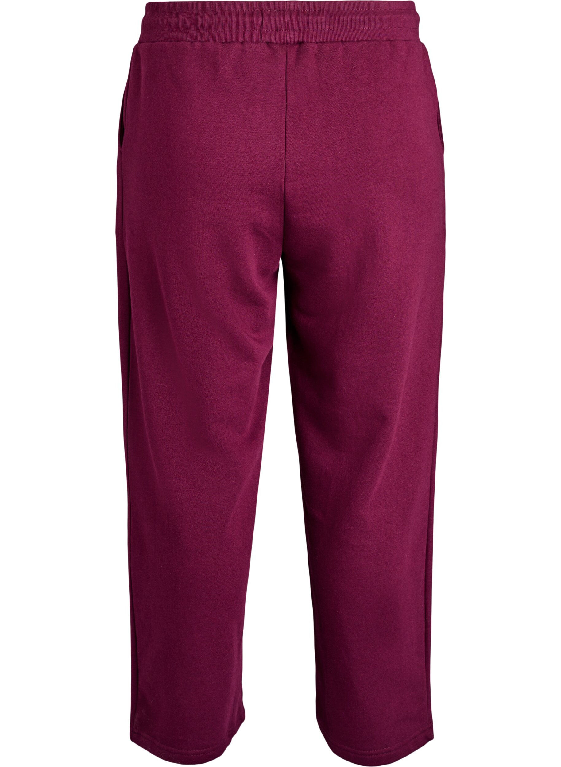 Zizzi Sweatpants med lommer, M&oslash;rk Bordeaux, Packshot image number 1