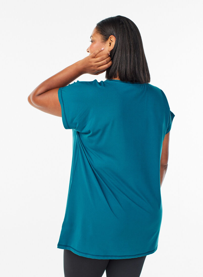 Lang tr&aelig;nings t-shirt, Bl&aring;, Model image number 2