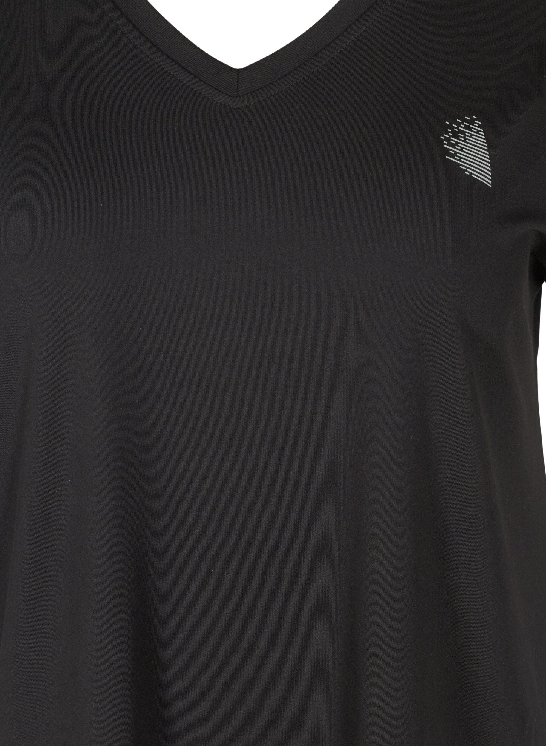 ZizziL&oslash;s tr&aelig;nings t-shirt med v-hals, Sort, Packshot image number 2