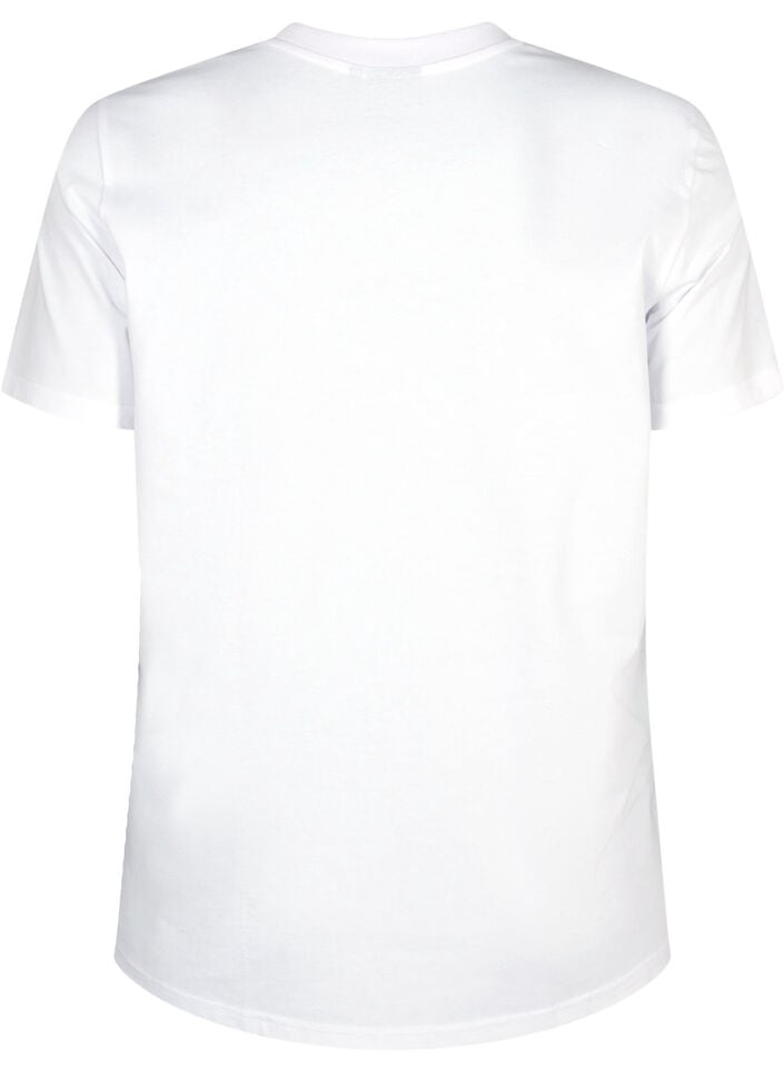 Basis t-shirt i bomuld med rund hals, Hvid, Packshot image number 1